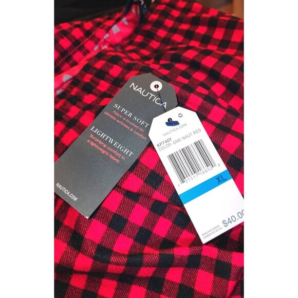 Nautica Super Soft Lightweight Buffalo Check Fleece Sleepwear Lounge Pants - Picture 6 of 7
